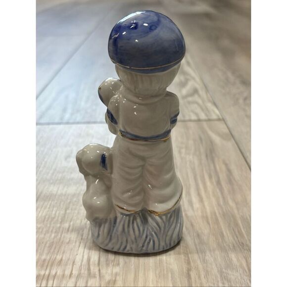 Vintage USSR Soviet Russia Blue and White Porcelain Figurines with Cats and Dogs - Picture 8 of 12